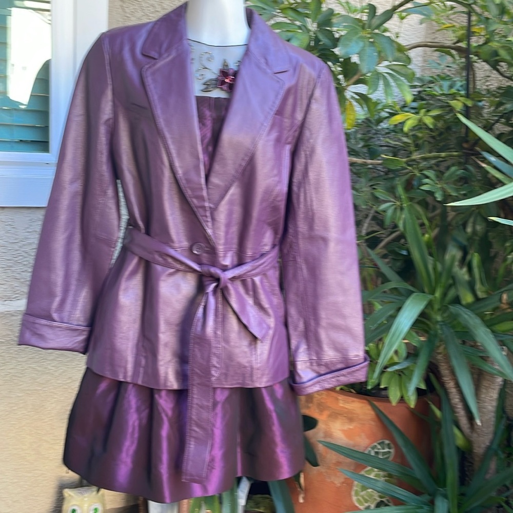 New vintage purple leather blazer/jacket